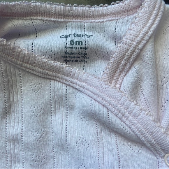 Carter’s baby girl 3 count heart onesies & striped leggings bundle size 6M - Picture 7 of 13